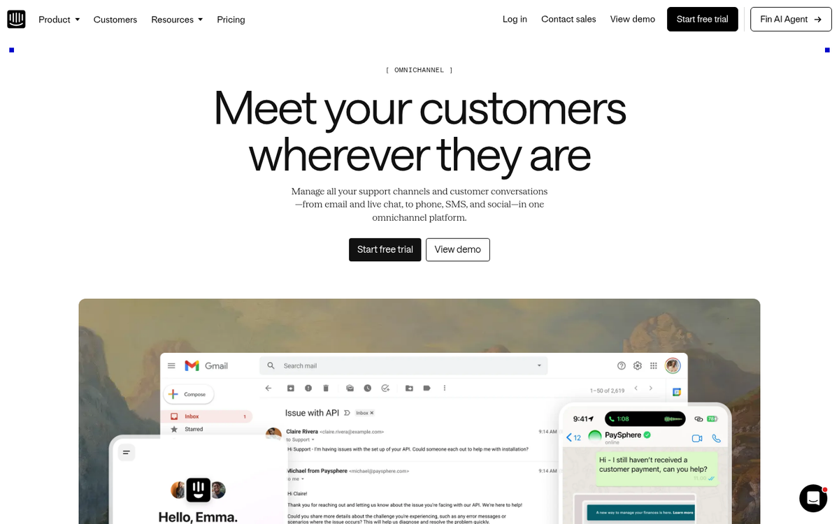 Live chat support widget on webpage