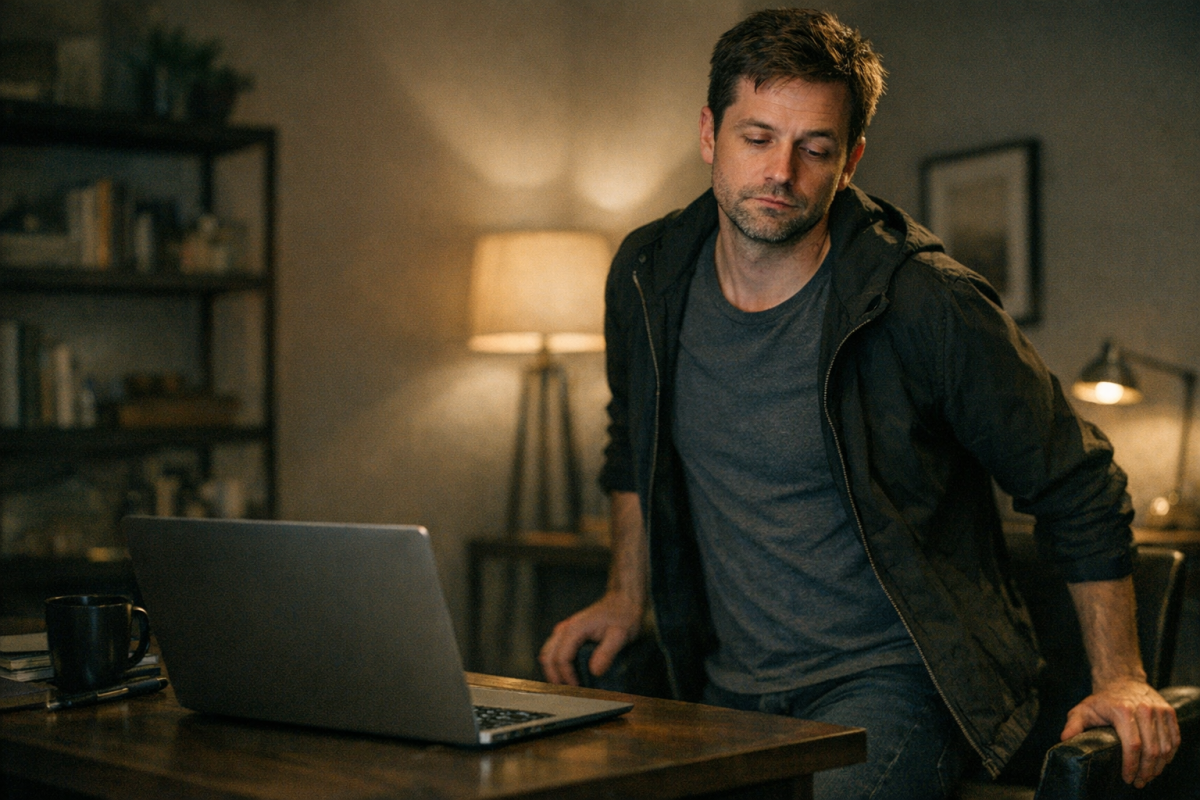 Frustrated person viewing low website traffic stats