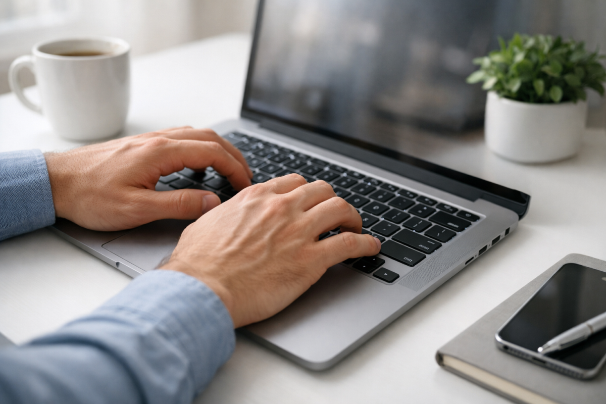 Person manually submitting website to search engine