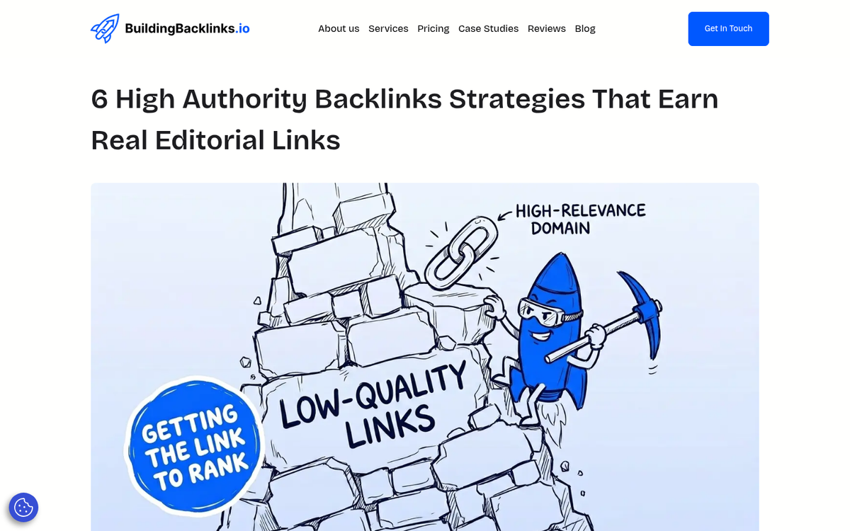 Website link building dashboard screenshot