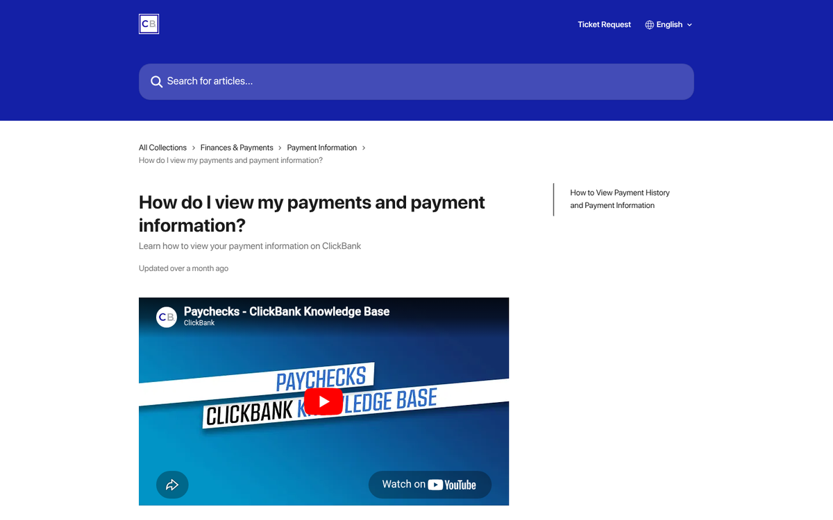 ClickBank check payment withdrawal settings screen
