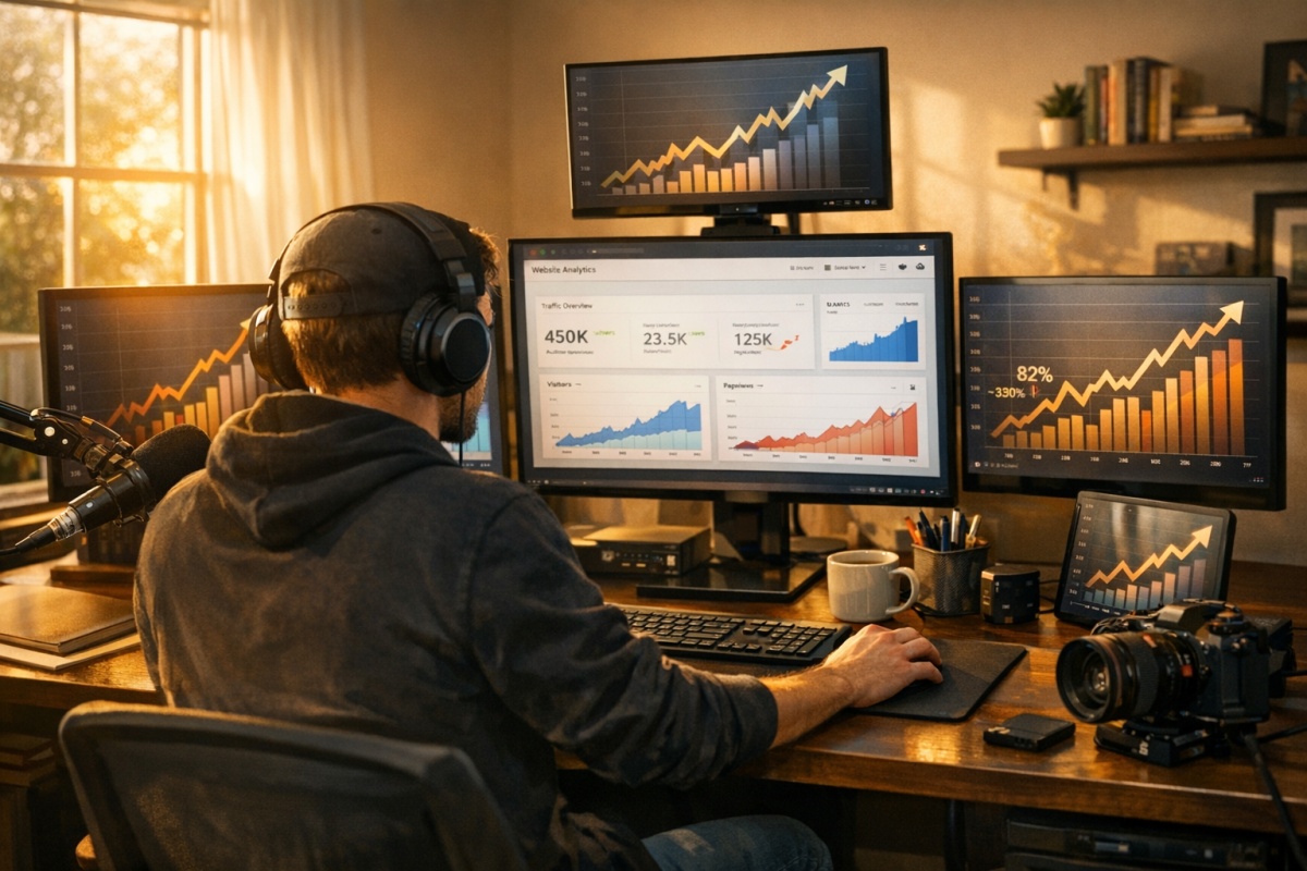 Graph showing website traffic growth over time