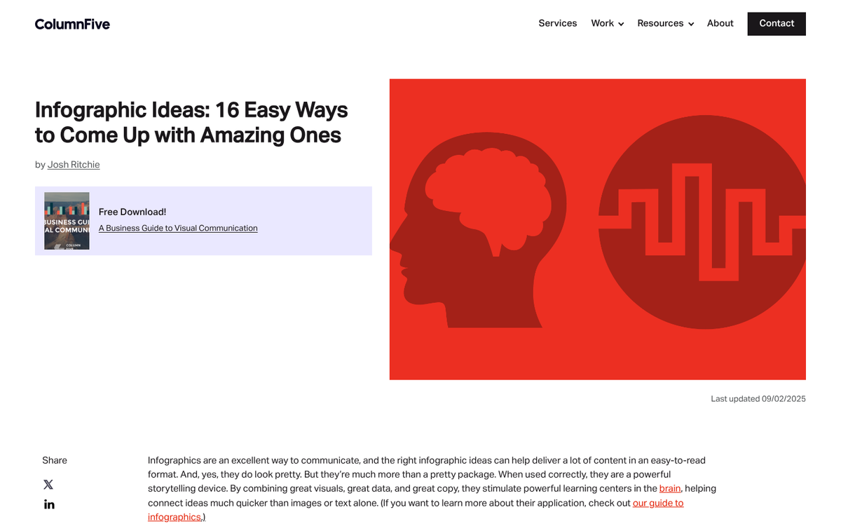 Infographic concept brainstorming and planning process