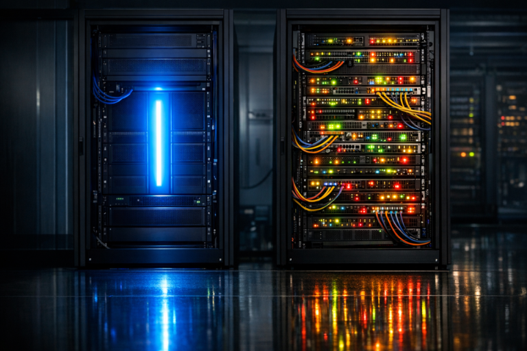 Shared versus dedicated server comparison diagram