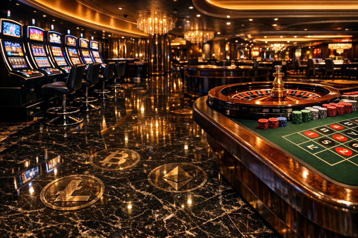 Cryptocurrency casino chips and digital coins