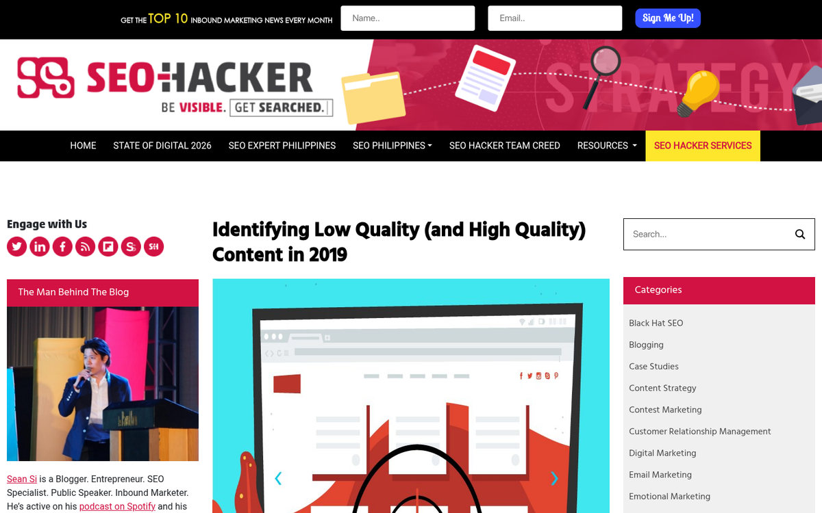 Poorly written website content on screen