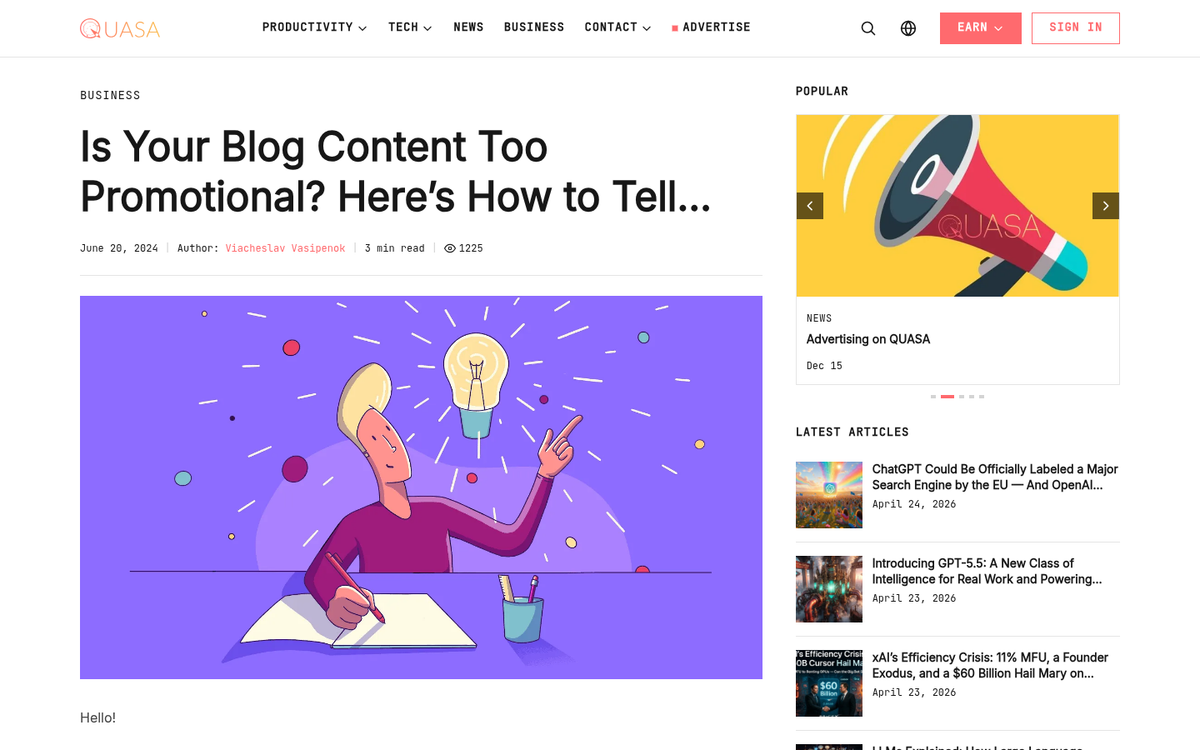 Salesy website homepage with bold promotional messaging