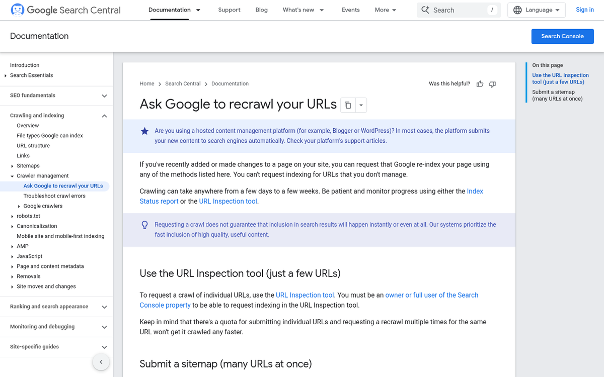 Google Search Console coverage report screenshot
