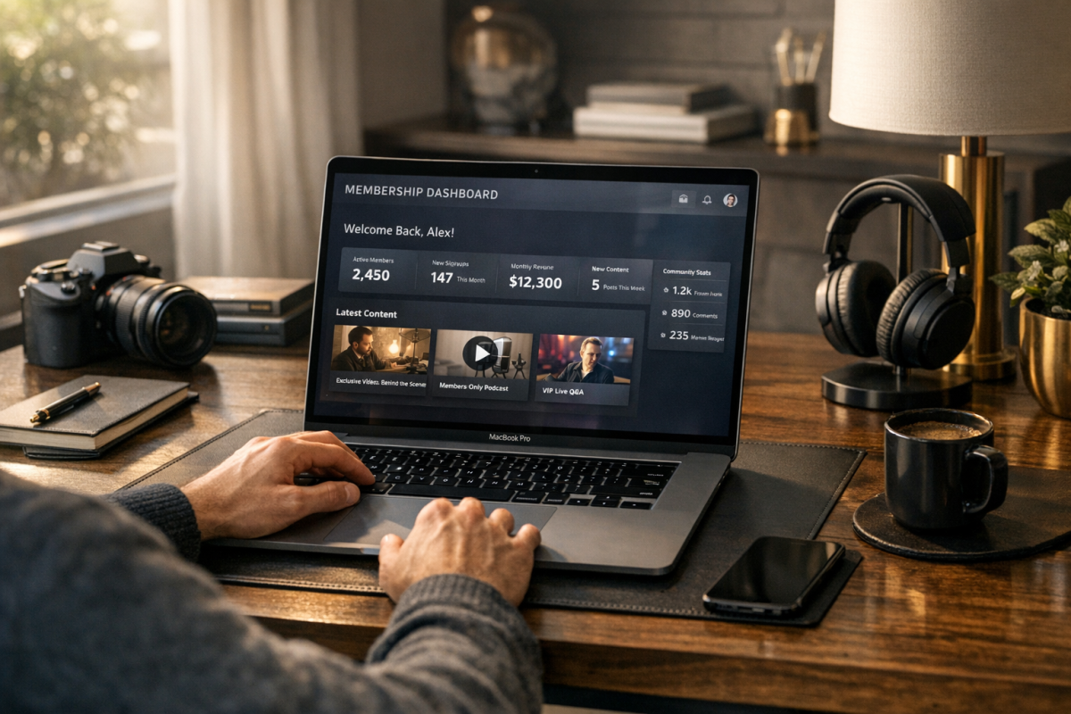 Person signing up for membership subscription online