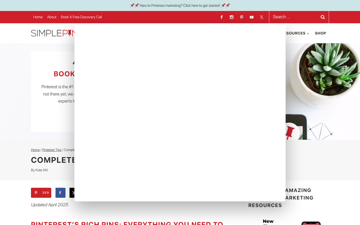 Pinterest product rich pin example screenshot