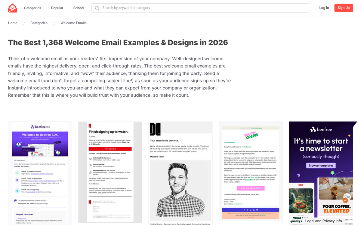Personalized welcome email on a screen