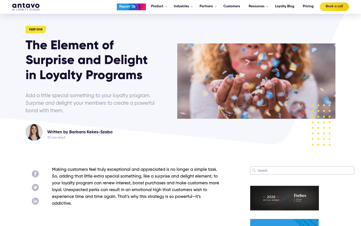 Unexpected gift surprising a happy customer