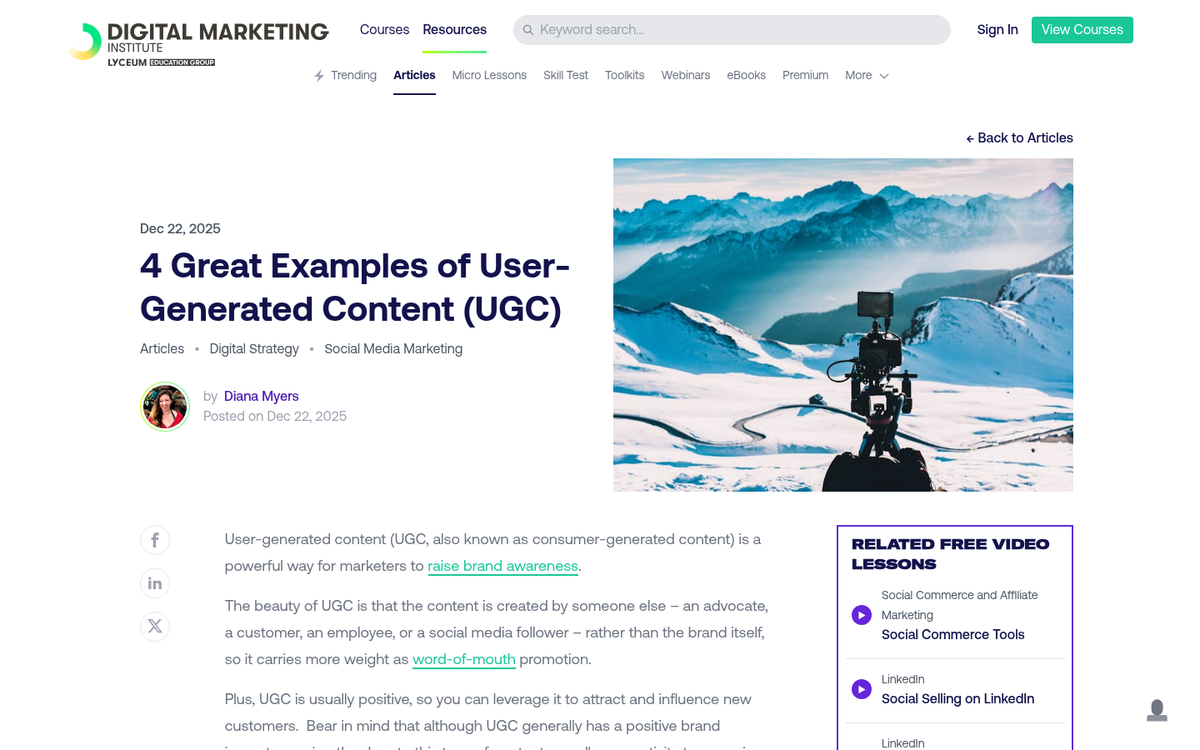 User-generated content examples on social media