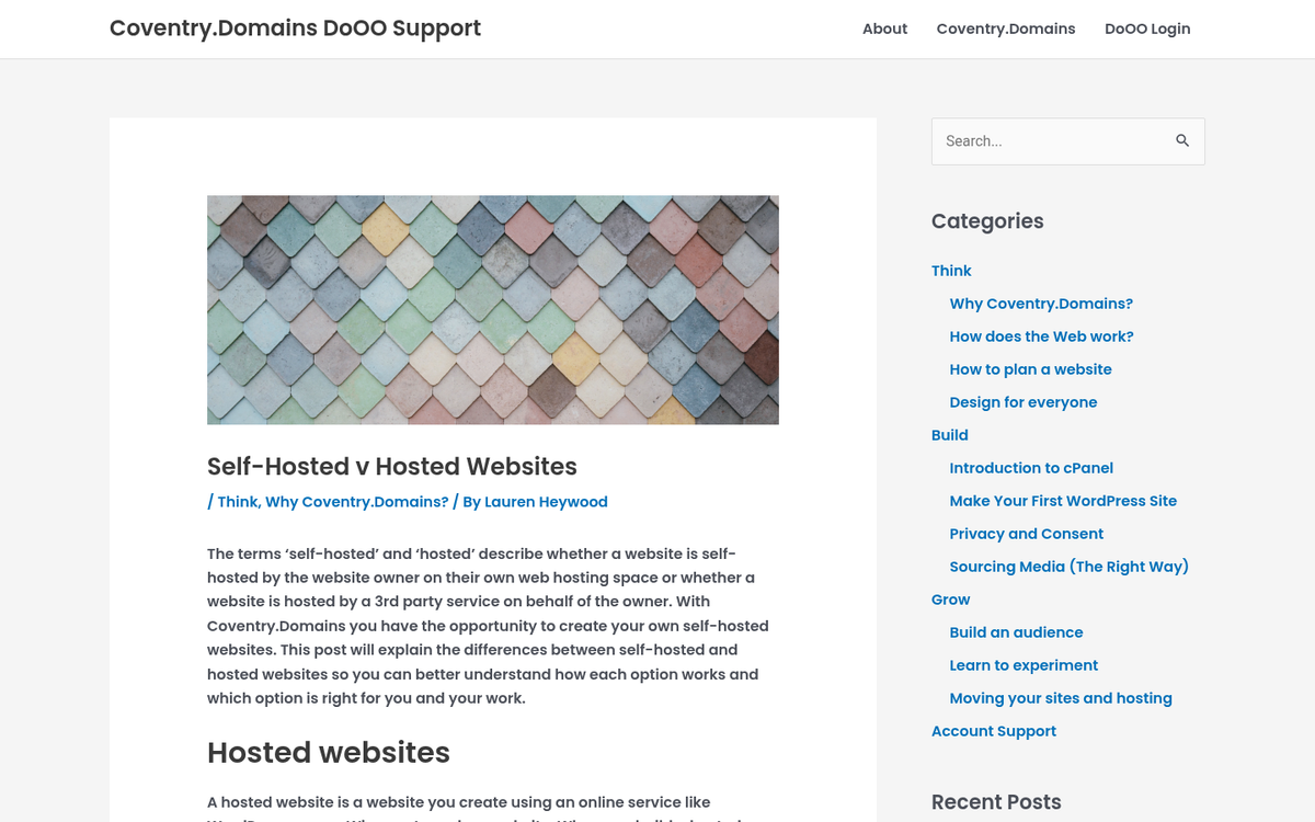 Hosted landing page displayed in browser