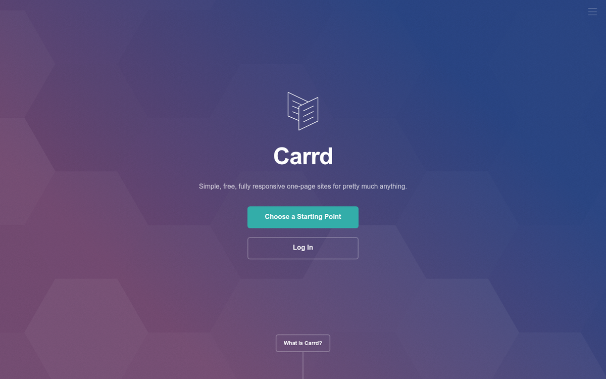 Carrd landing page builder website interface