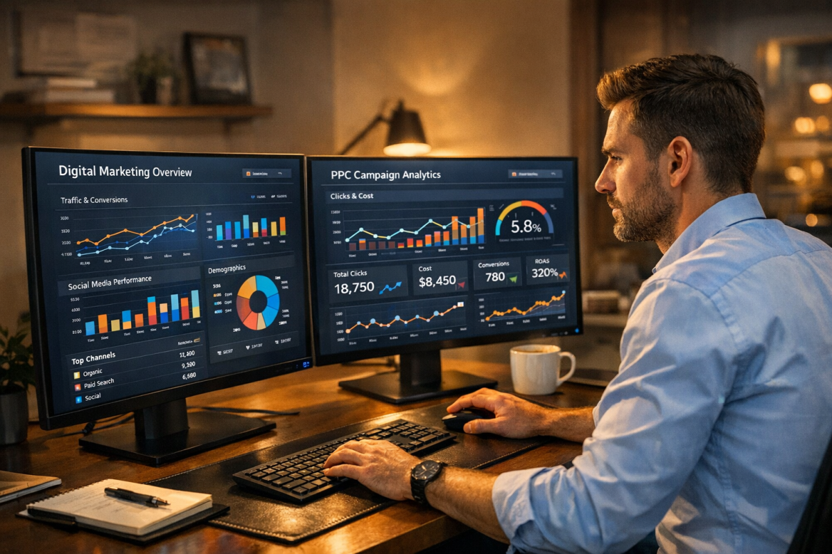 Paid search traffic conversion rate graph