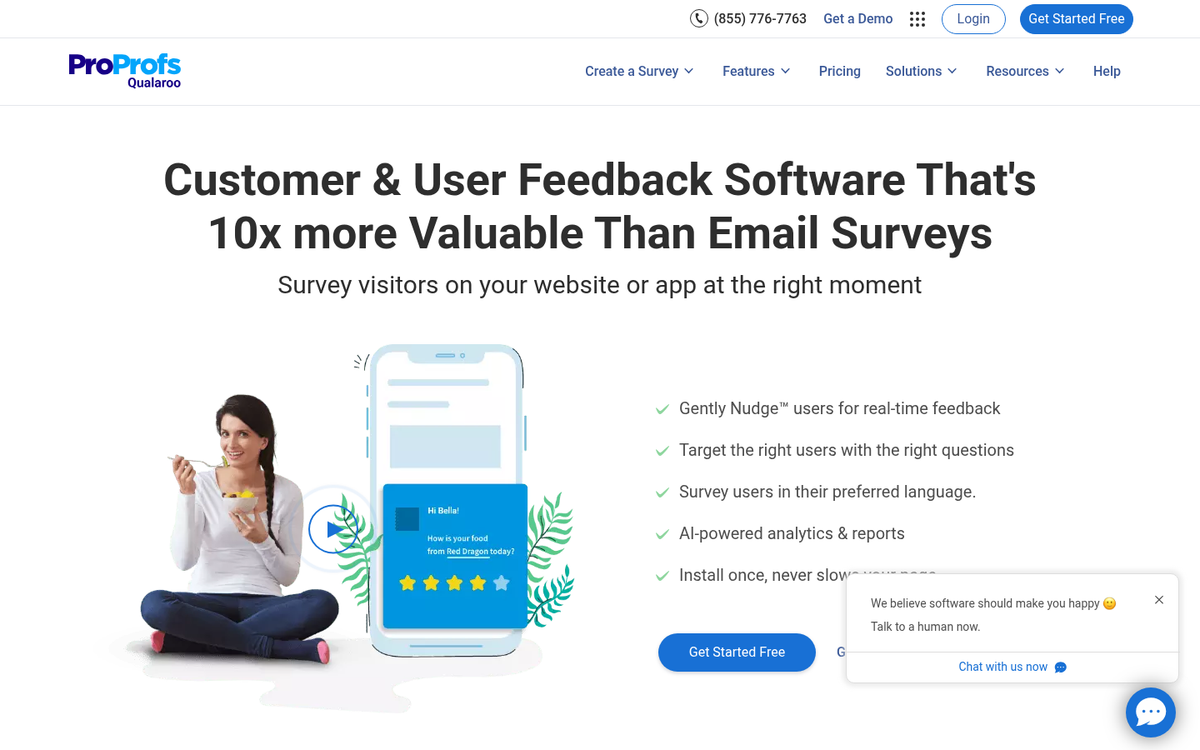 Qualaroo lead generation survey tool interface