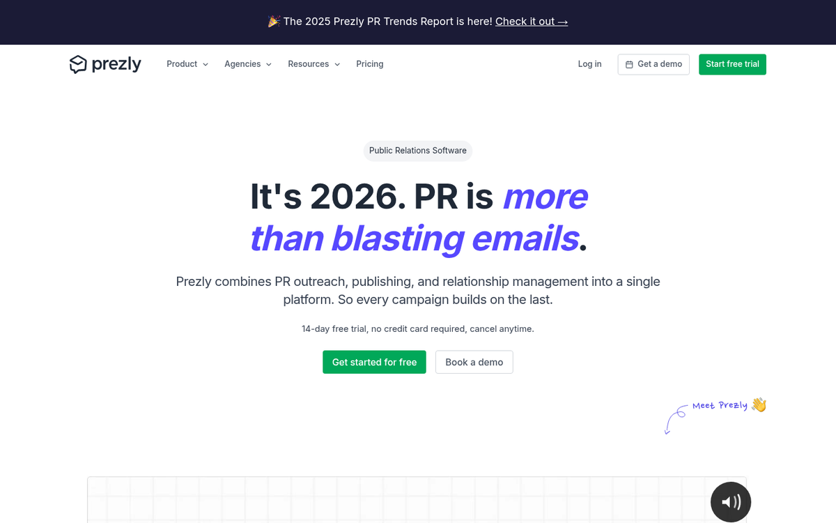 Prezly CRM lead generation software interface