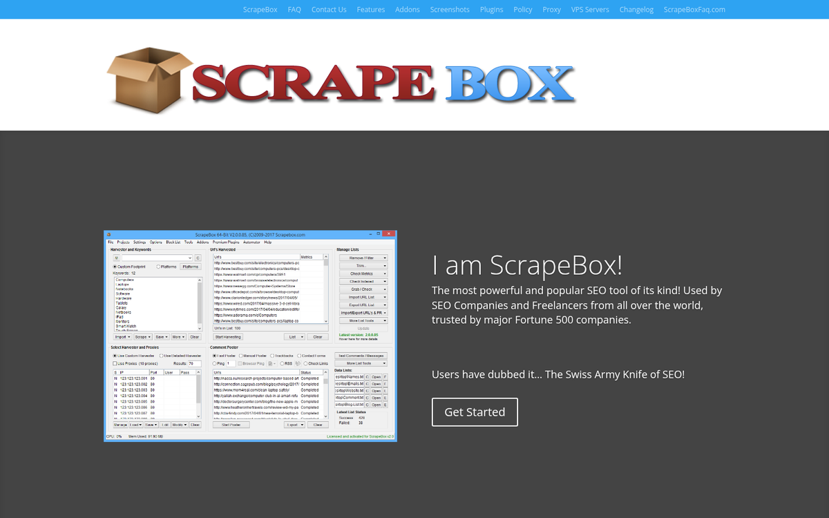 ScrapeBox lead generation software interface screenshot