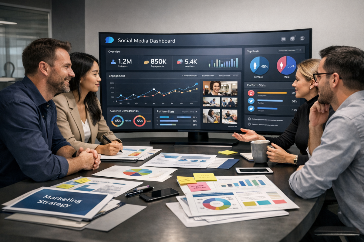 Hootsuite social media management landing page