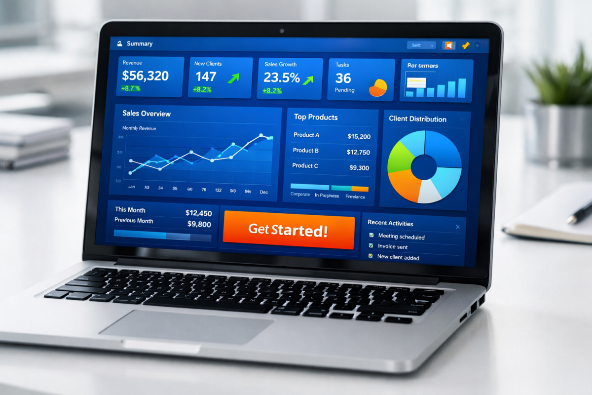 QuickBase landing page screenshot example