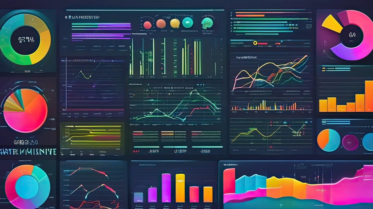 Person analyzing data charts on computer