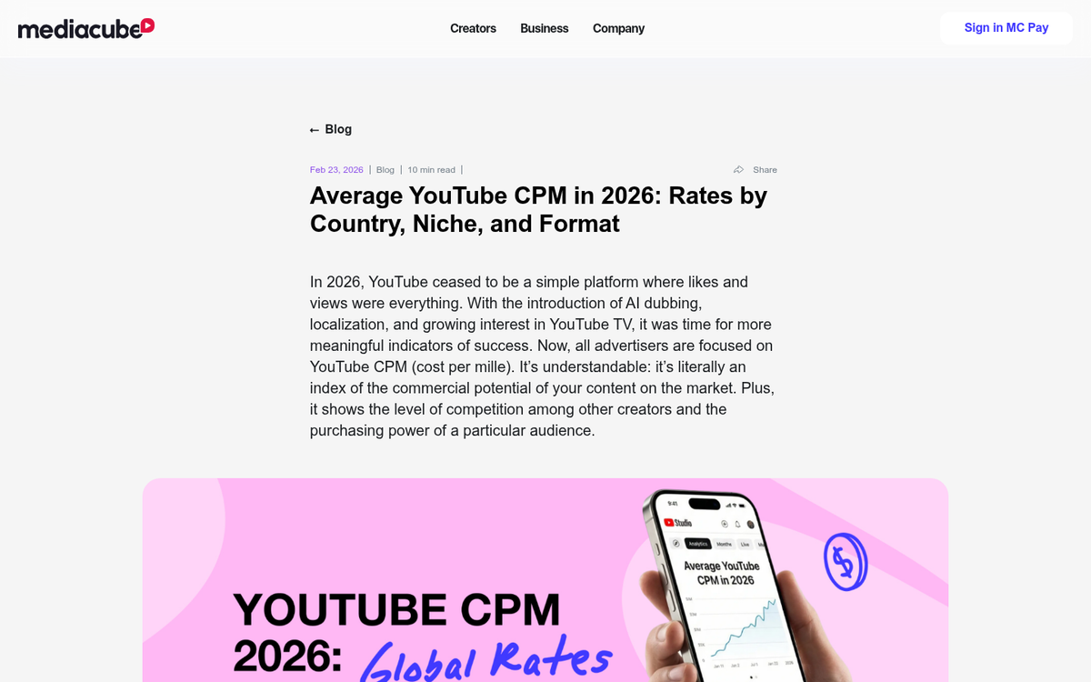 Global CPM payout rates by country comparison