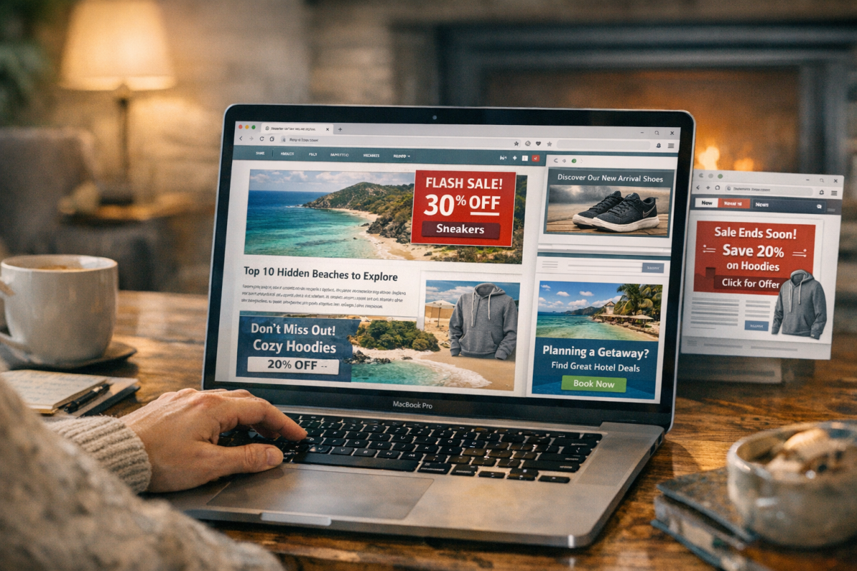 Retargeting ads following website visitors online