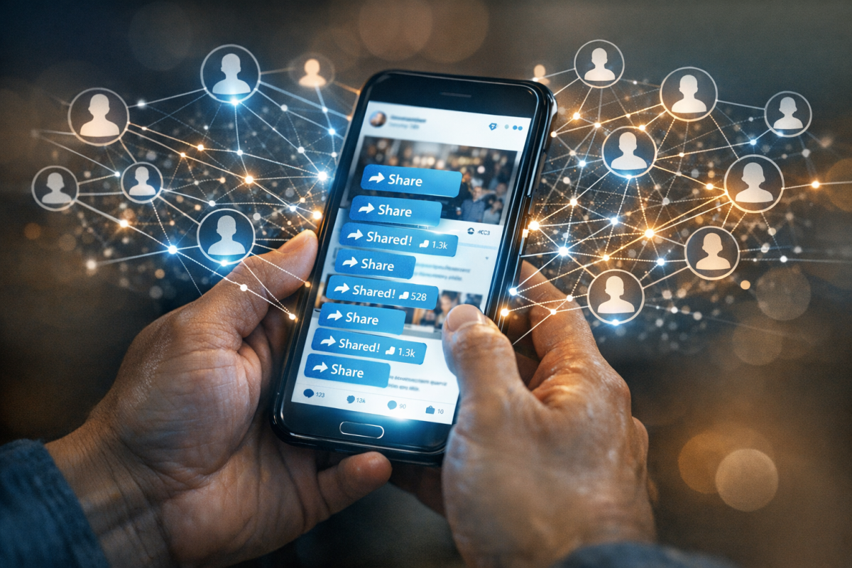 Person networking on social media platforms