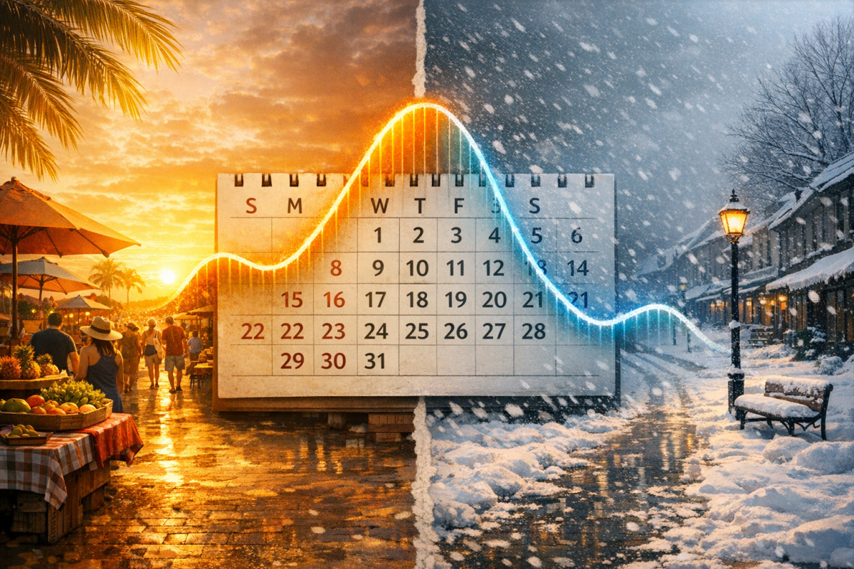 Seasonal search trends graph showing traffic fluctuations