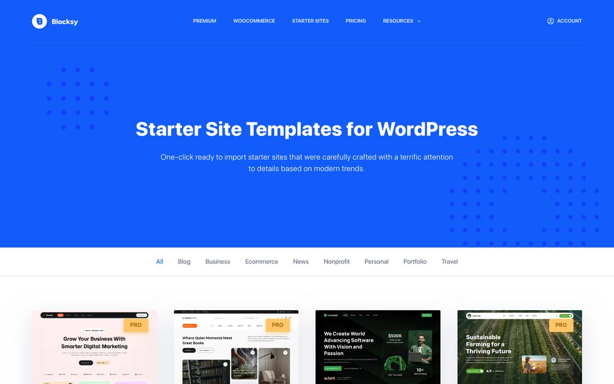 Blocksy WordPress theme website screenshot