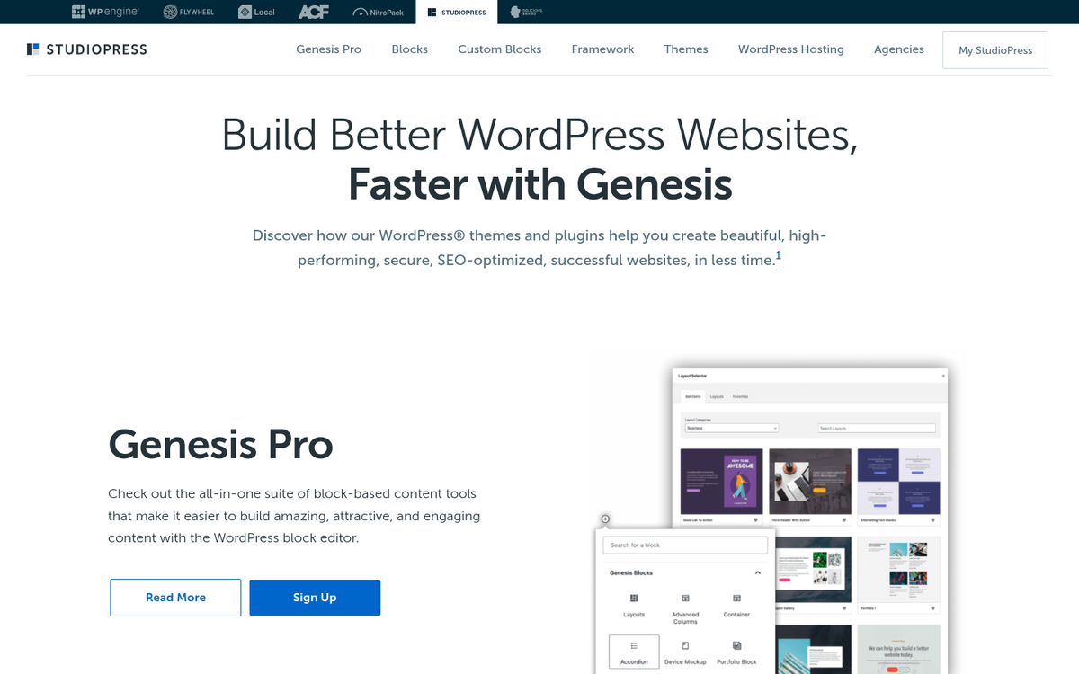 Genesis Framework WordPress theme homepage screenshot