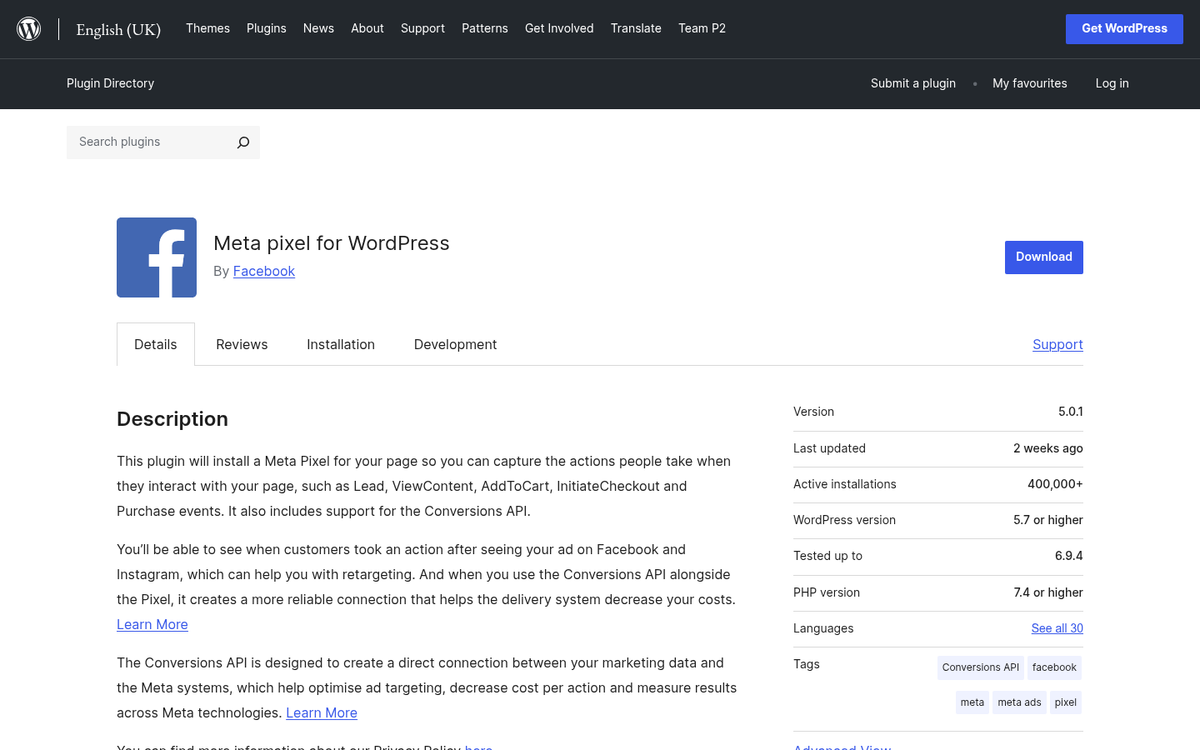 Website conversion page location highlighted