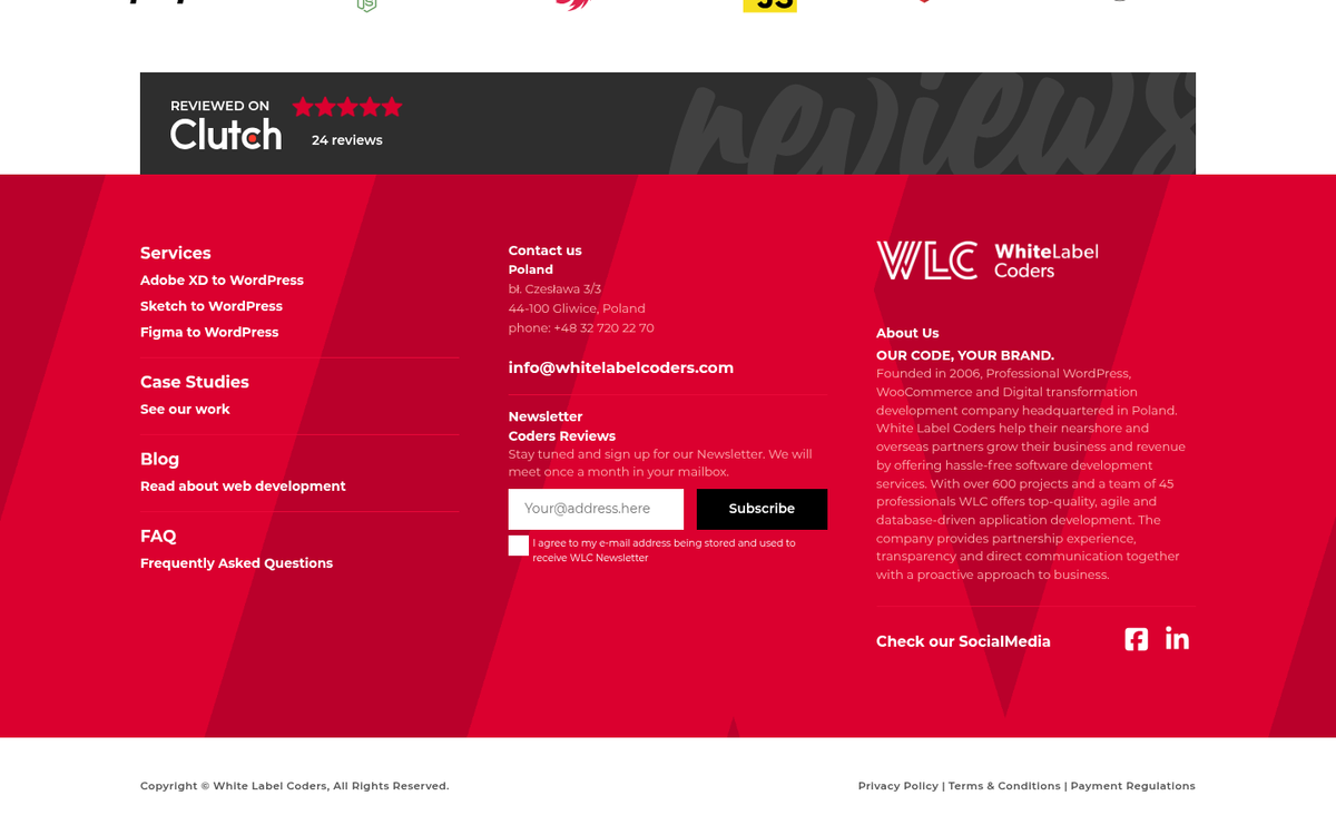 Screenshot of a website setup process