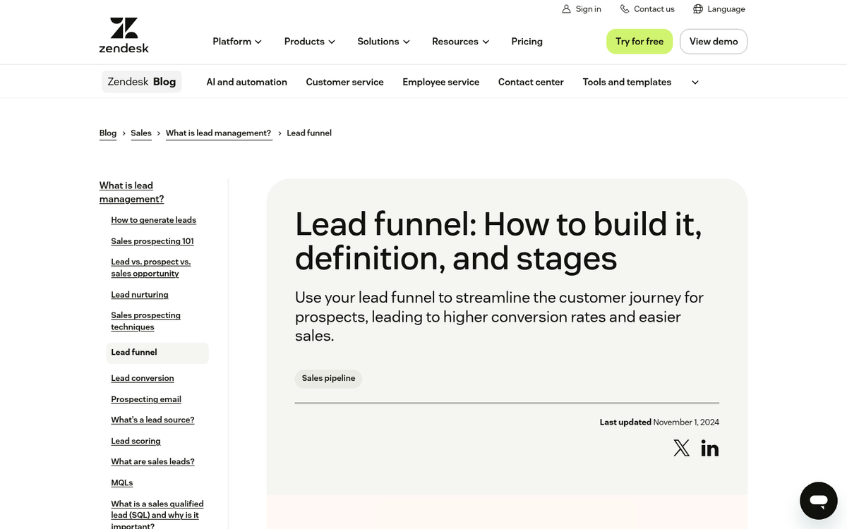 Lead filtering dashboard with sorting options