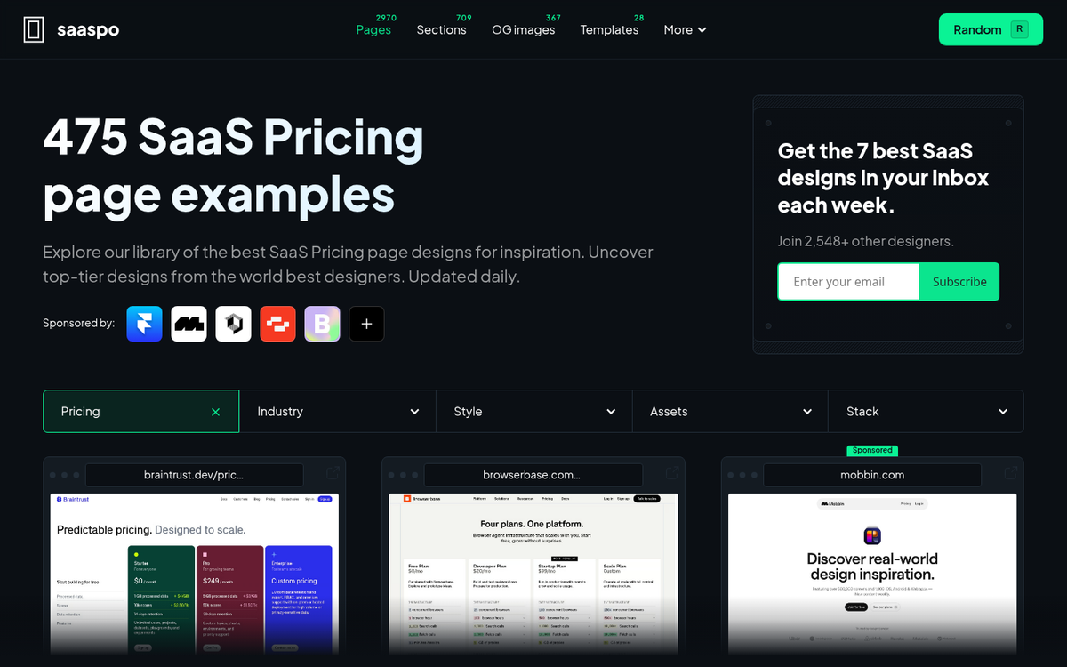 Side-by-side website comparison on screen