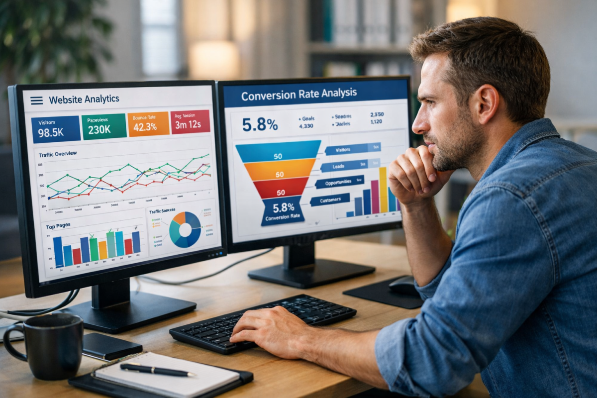 Funnel optimization testing and analytics dashboard