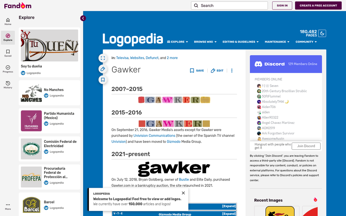 Gawker website screenshot from urlbox