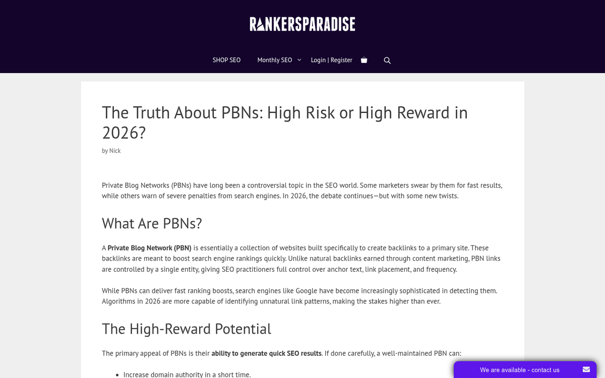 Network of interconnected websites forming private blog network