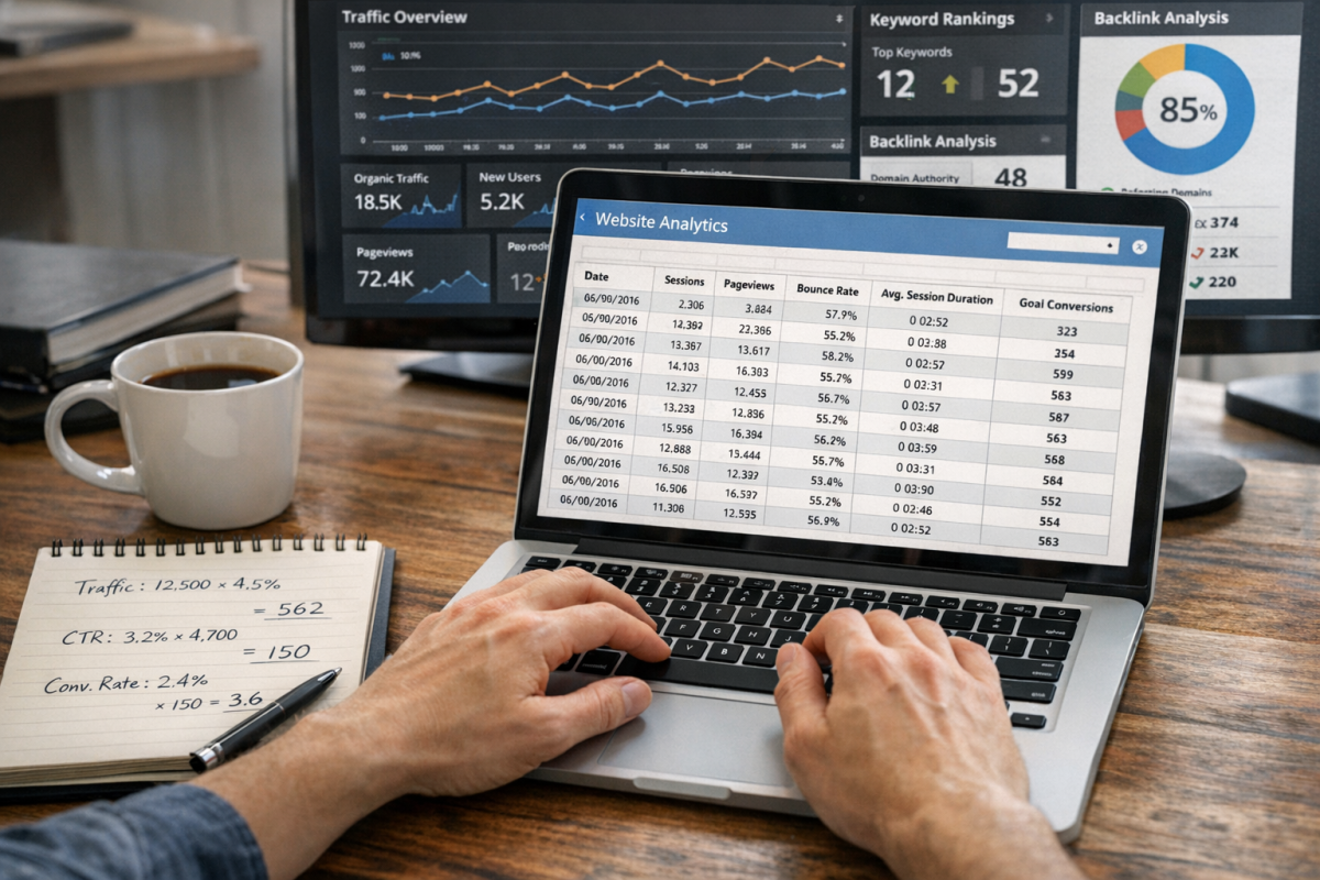 Organic CPC calculation formula on screen