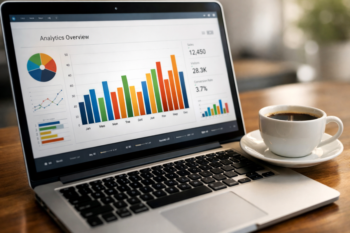 Bar chart showing user signup growth statistics