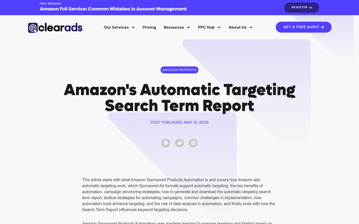 Amazon automatic campaign setup dashboard screen