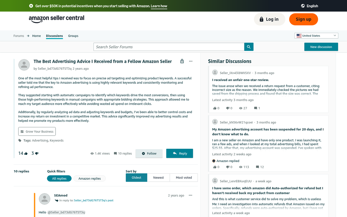 Amazon Sponsored Products campaign dashboard screenshot