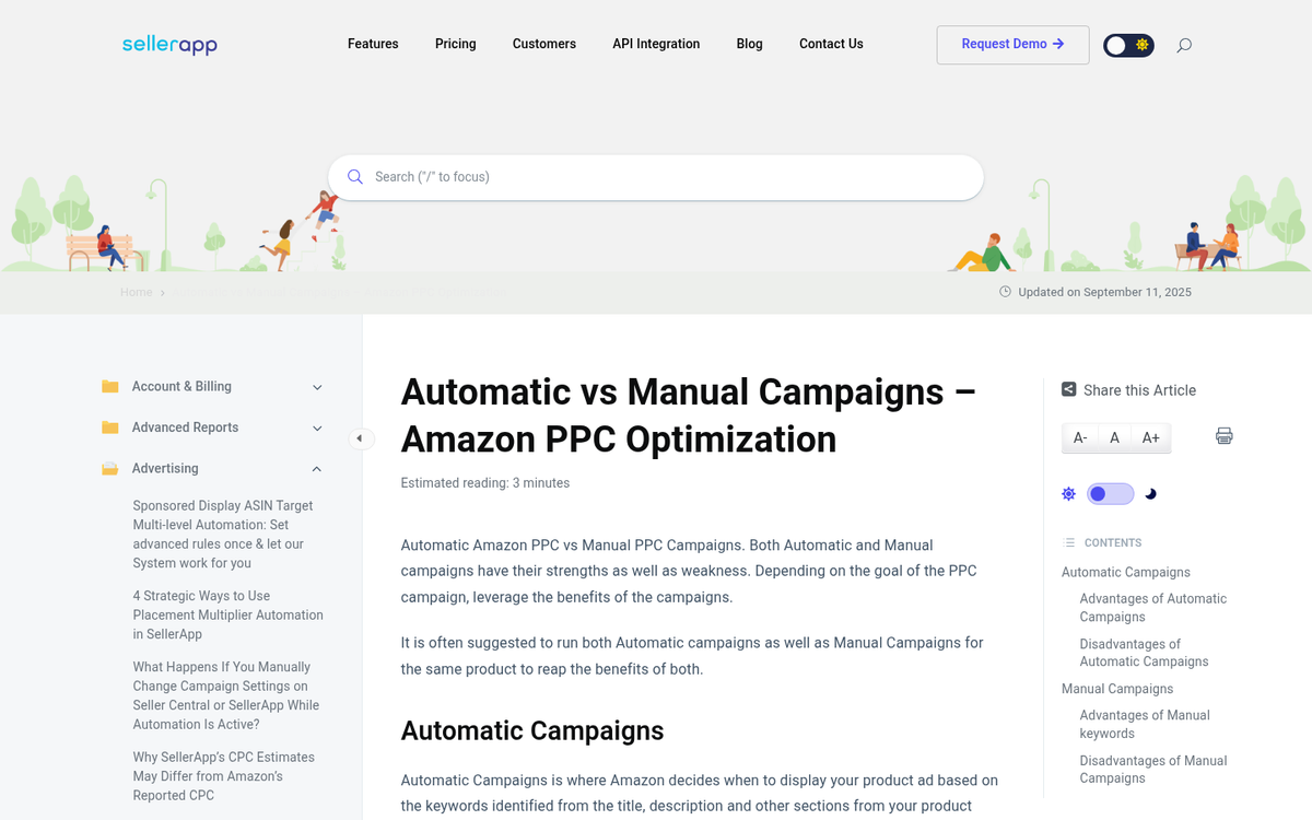 Amazon automatic targeting campaign settings dashboard
