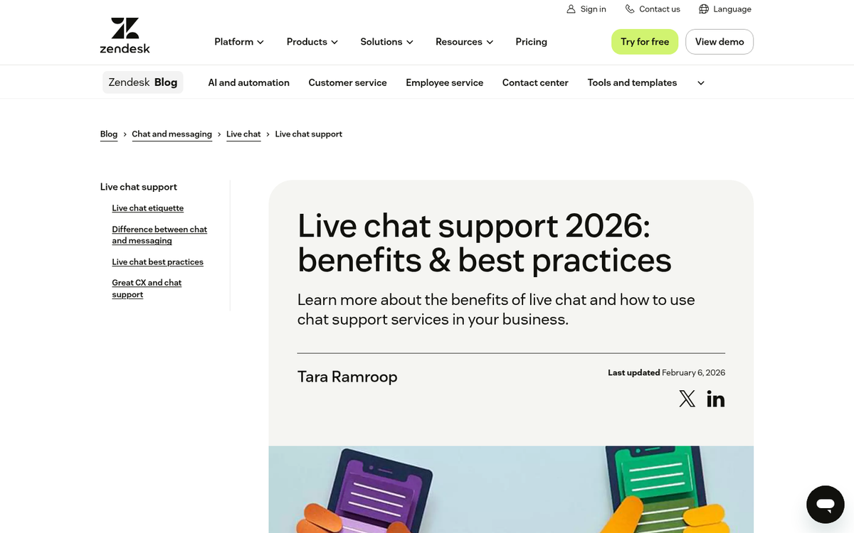Business owner reviewing live chat support options
