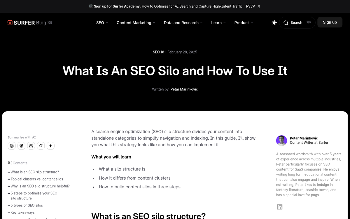 Balanced content distribution across website silos