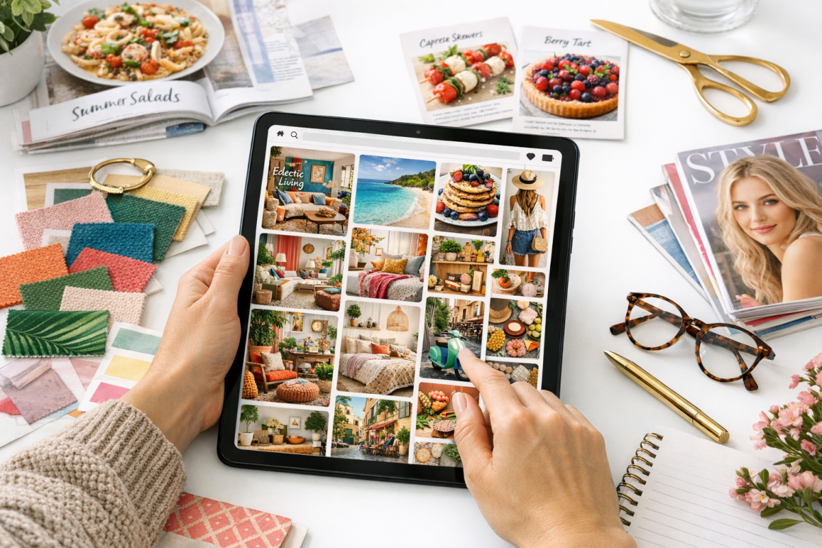 Pinterest logo with traffic growth arrows