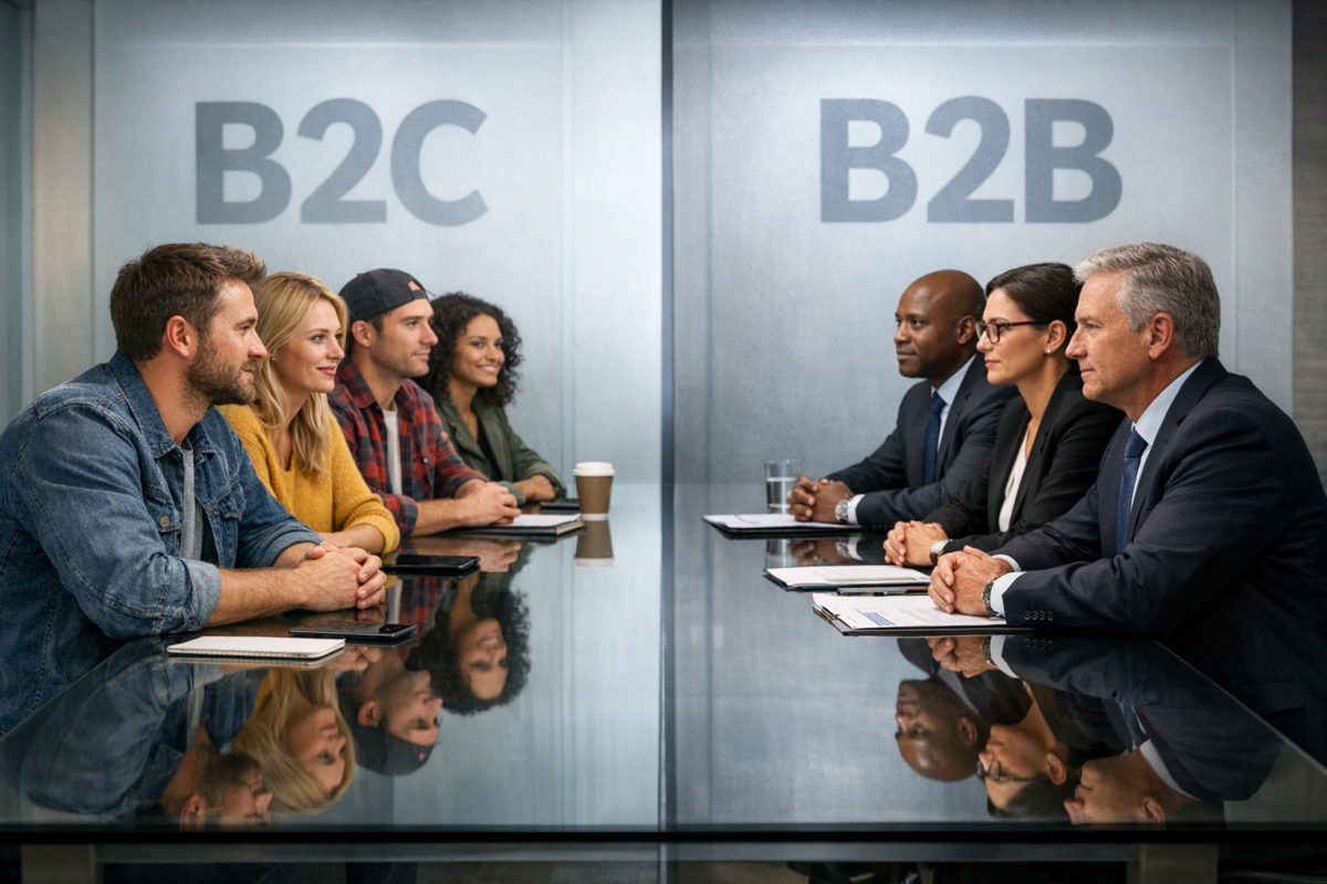 B2B and consumer audience segmentation filter diagram