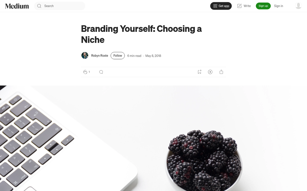 Branded website displayed on screen