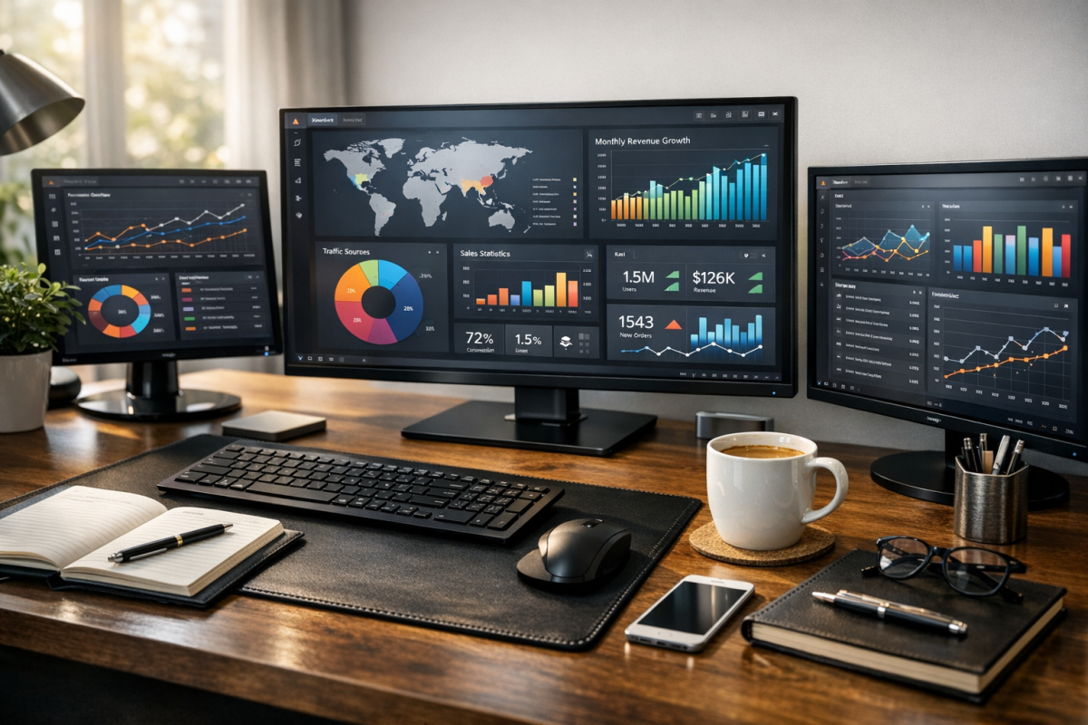Various website traffic measurement tools displayed